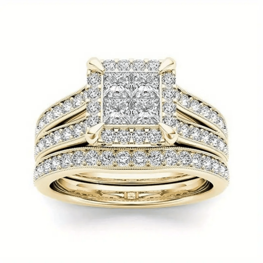 Elegant Vintage Stackable Zirconia Bridal Ring