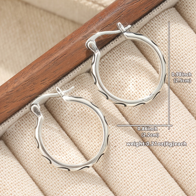 Boucles d’oreilles créoles vintage bohèmes texturées