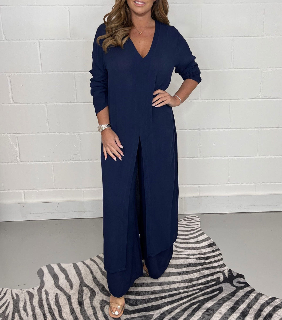 Conjunto informal de top largo y pantalón a juego Sofia