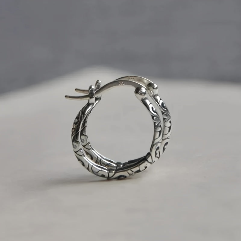Pendientes vintage de aro con runas celtas irlandesas