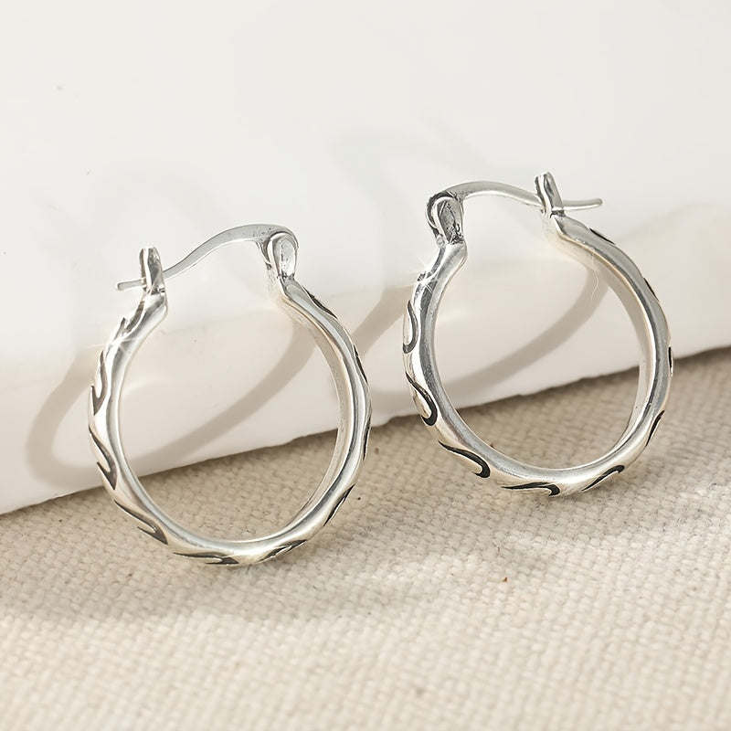 Boucles d’oreilles créoles vintage bohèmes texturées