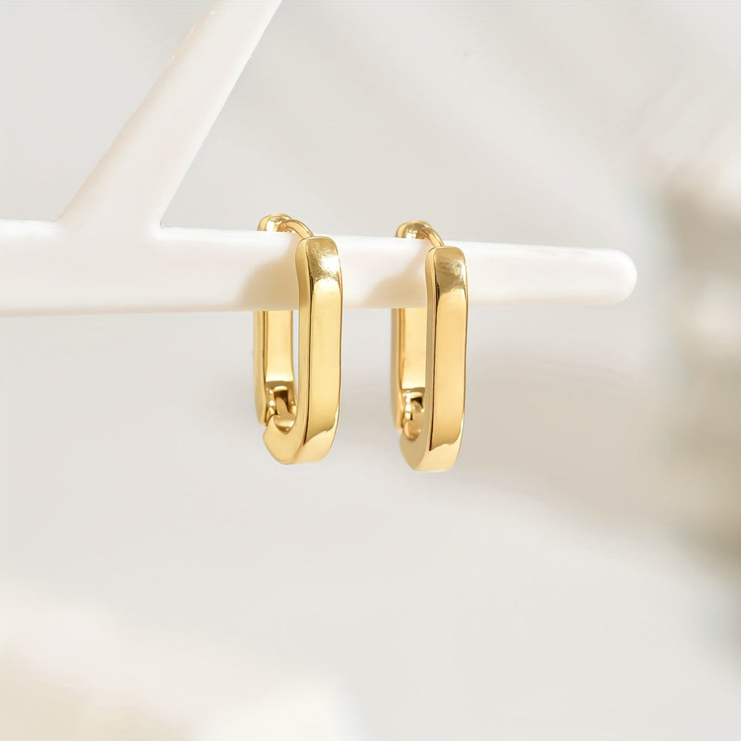 Pendientes de aro geométrico elegante