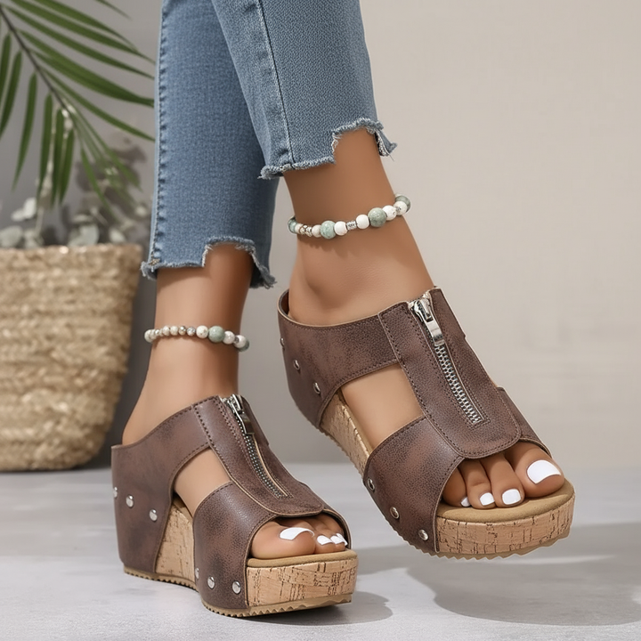 Janette - Sandalias de cuña con confort equilibrado