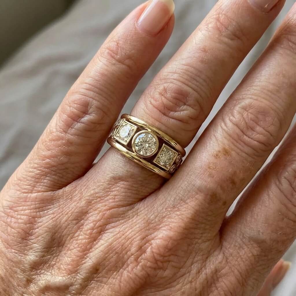 Elegant Vintage Multi-Stone Zirconia Gold Ring