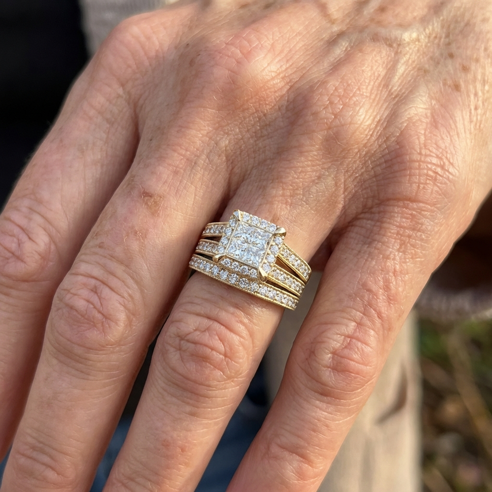 Elegant Vintage Stackable Zirconia Bridal Ring