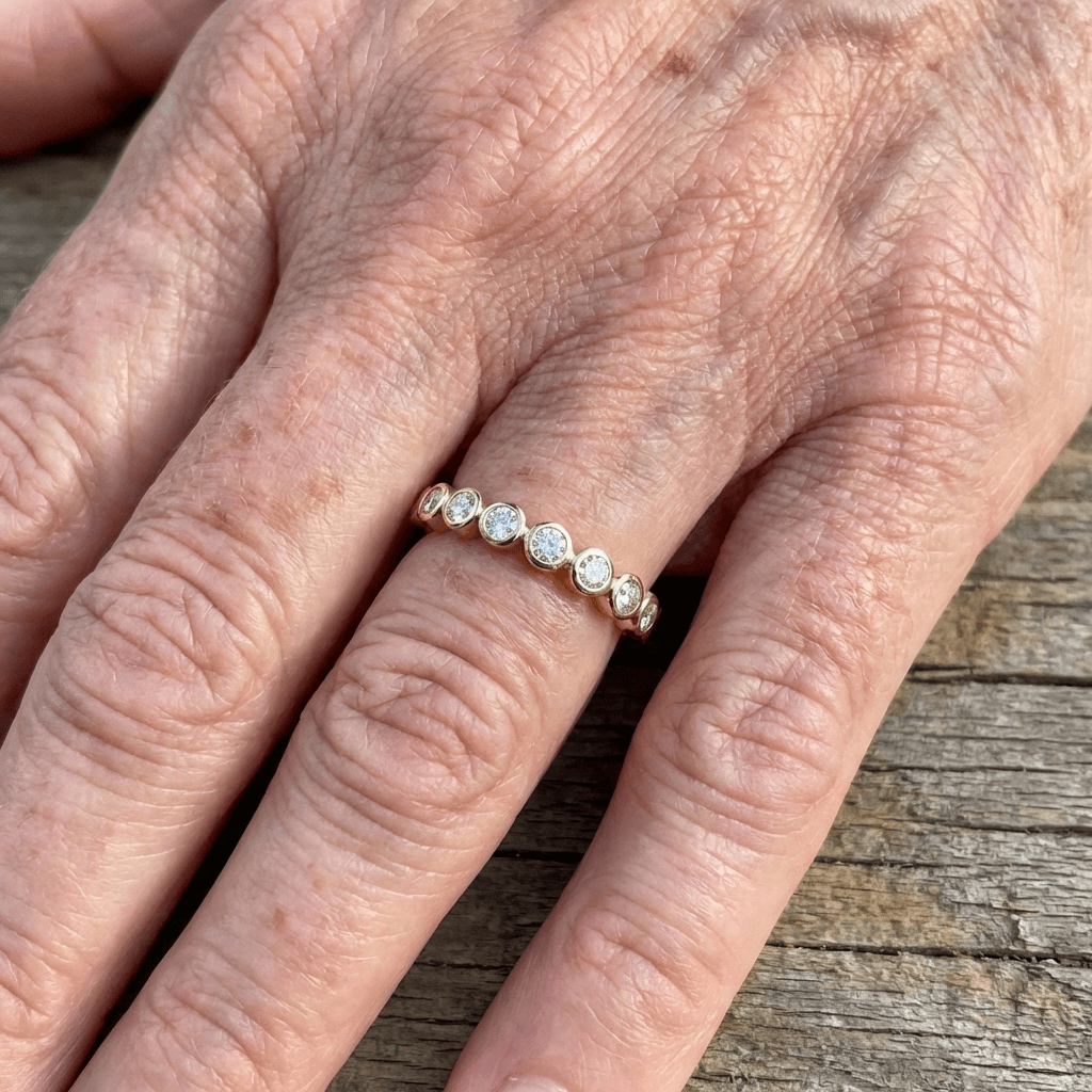 Vintage Inlaid Zirconia Gold Plated Band Ring