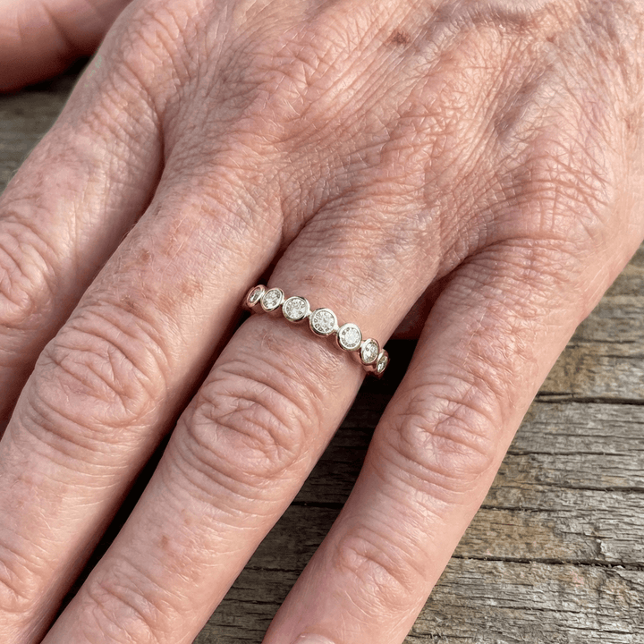 Vintage Inlaid Zirconia Gold Plated Band Ring