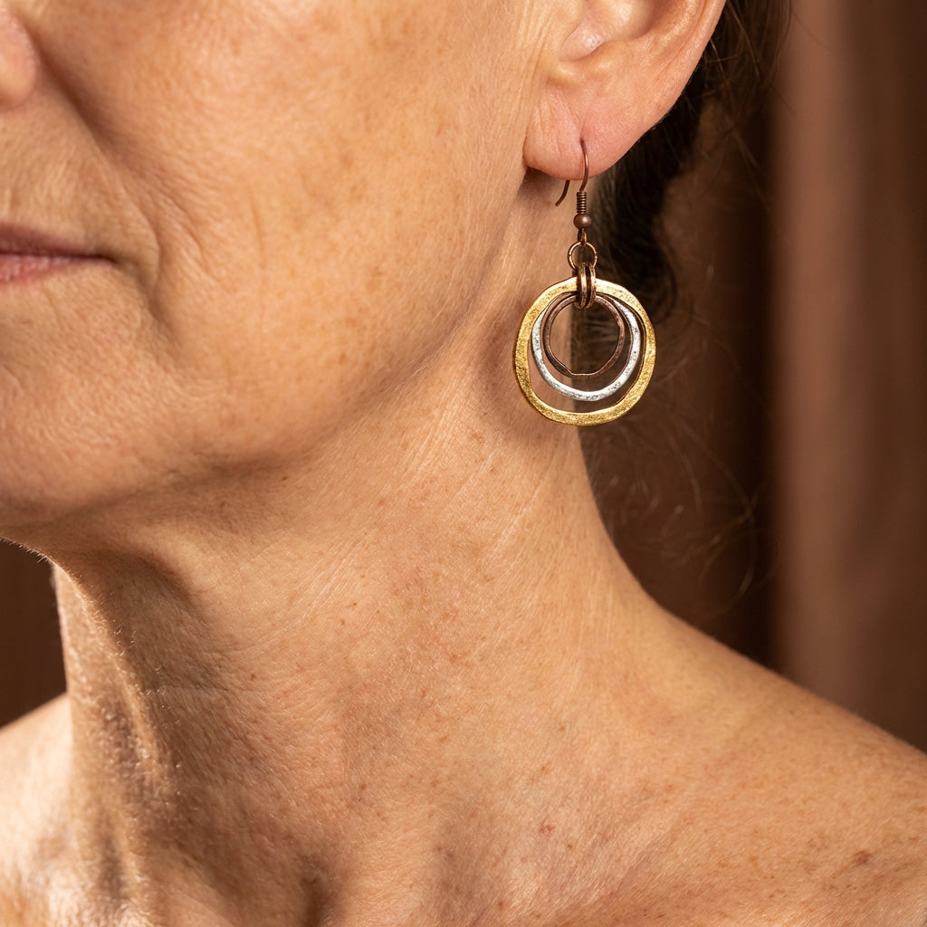 Pendientes vintage de oro y plata