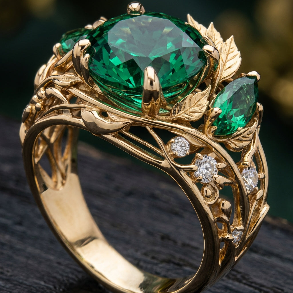 Exotic Crystal Earth Hollow Ring