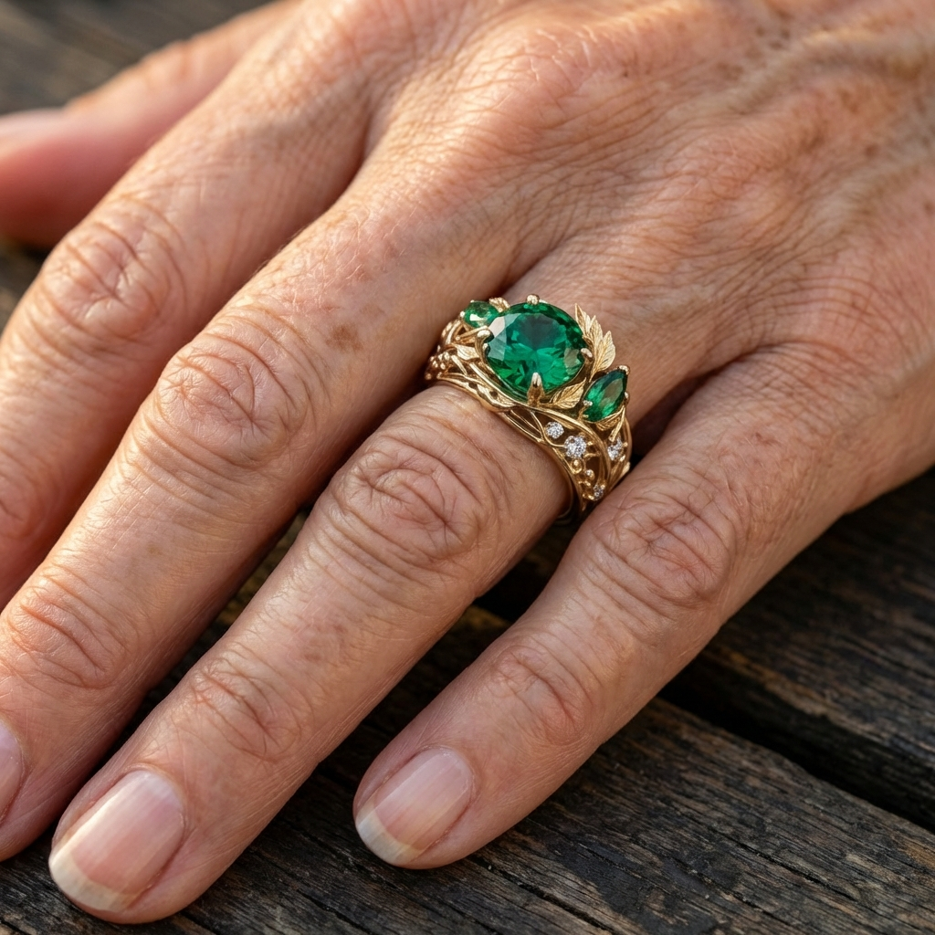 Exotic Crystal Earth Hollow Ring