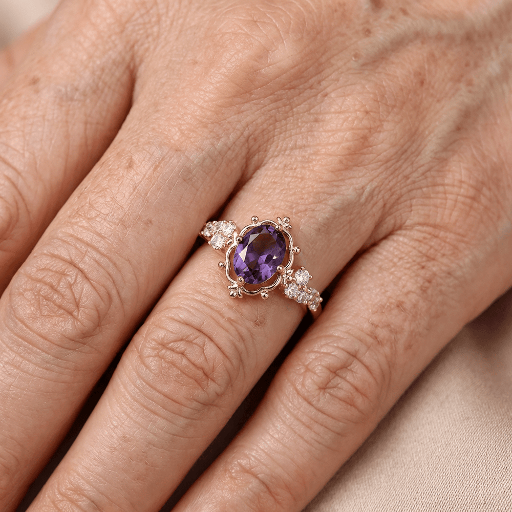 Vintage Gold Plated Court Style Floral Ring