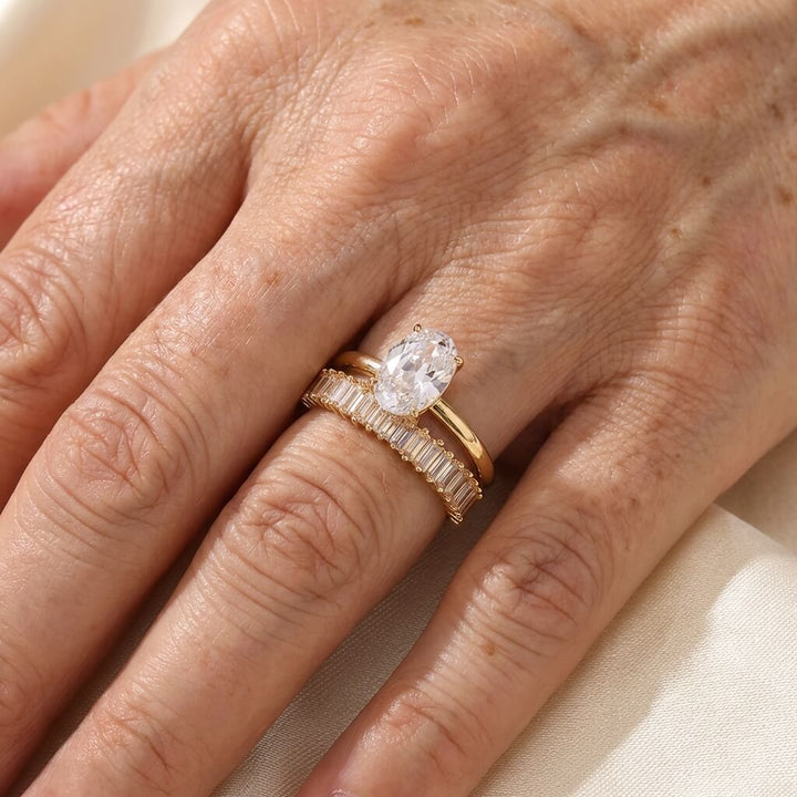 Elegant Vintage Sparkling Zirconia Stacked Rings Set
