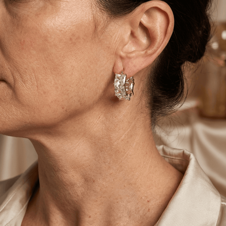 Pendientes Vintage Boho Colgantes de Circonia Cúbica Transparente