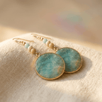Pendientes colgantes de piedras naturales multicolor estilo bohemio