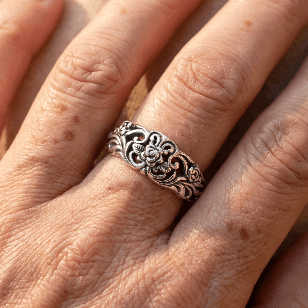 Vintage Blossom Solitaire Ring