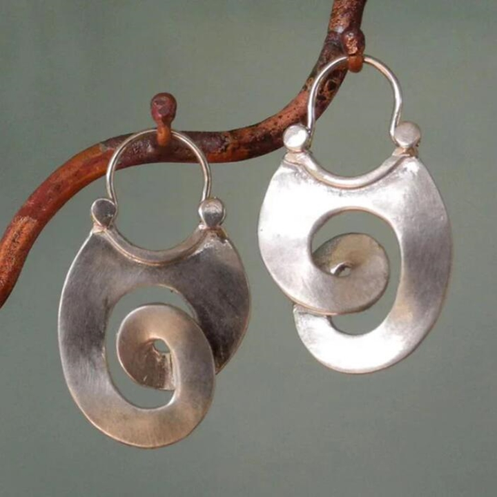 Pendientes vintage irregulares de plata