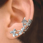 Pendientes vintage de plata con hojas