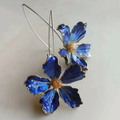 Boucles d'oreilles fleur bleue vintage