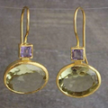 Boucles d’oreilles vintage vertes et dorées