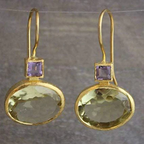 Boucles d’oreilles vintage vertes et dorées