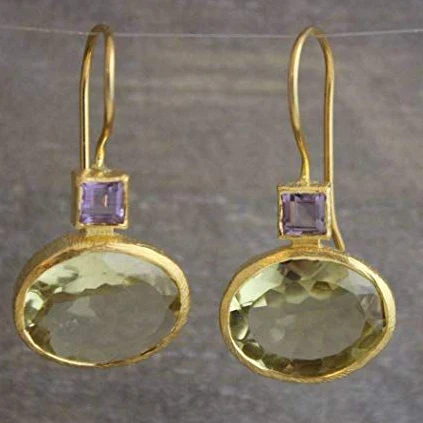 Boucles d’oreilles vintage vertes et dorées