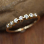 Vintage Inlaid Zirconia Gold Plated Band Ring