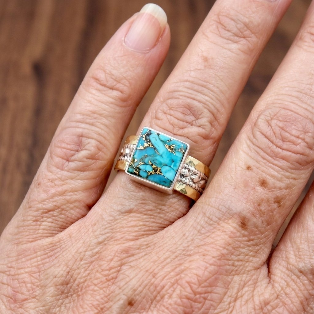 Vintage Turquoise Square Ring