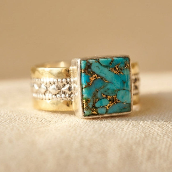 Vintage Turquoise Square Ring