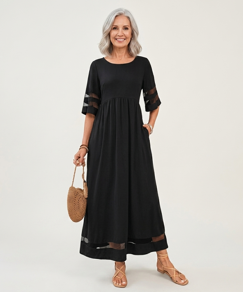 Aubrey | Vestido midi favorecedor que estiliza el abdomen