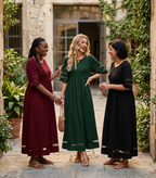 Aubrey | Vestido midi favorecedor que estiliza el abdomen