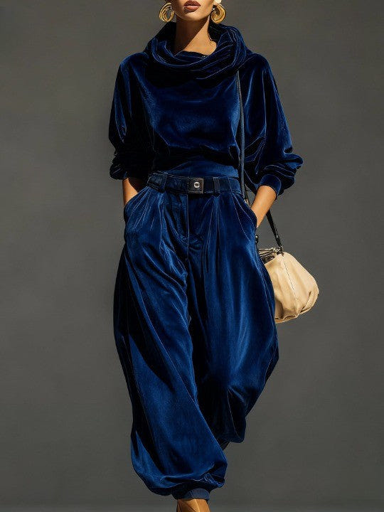 Vivienne Velvet Hoodie and Trousers Set