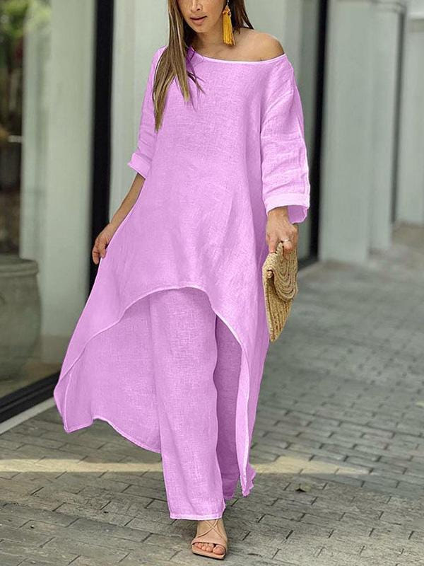 Conjunto de dos piezas de color liso Sienna