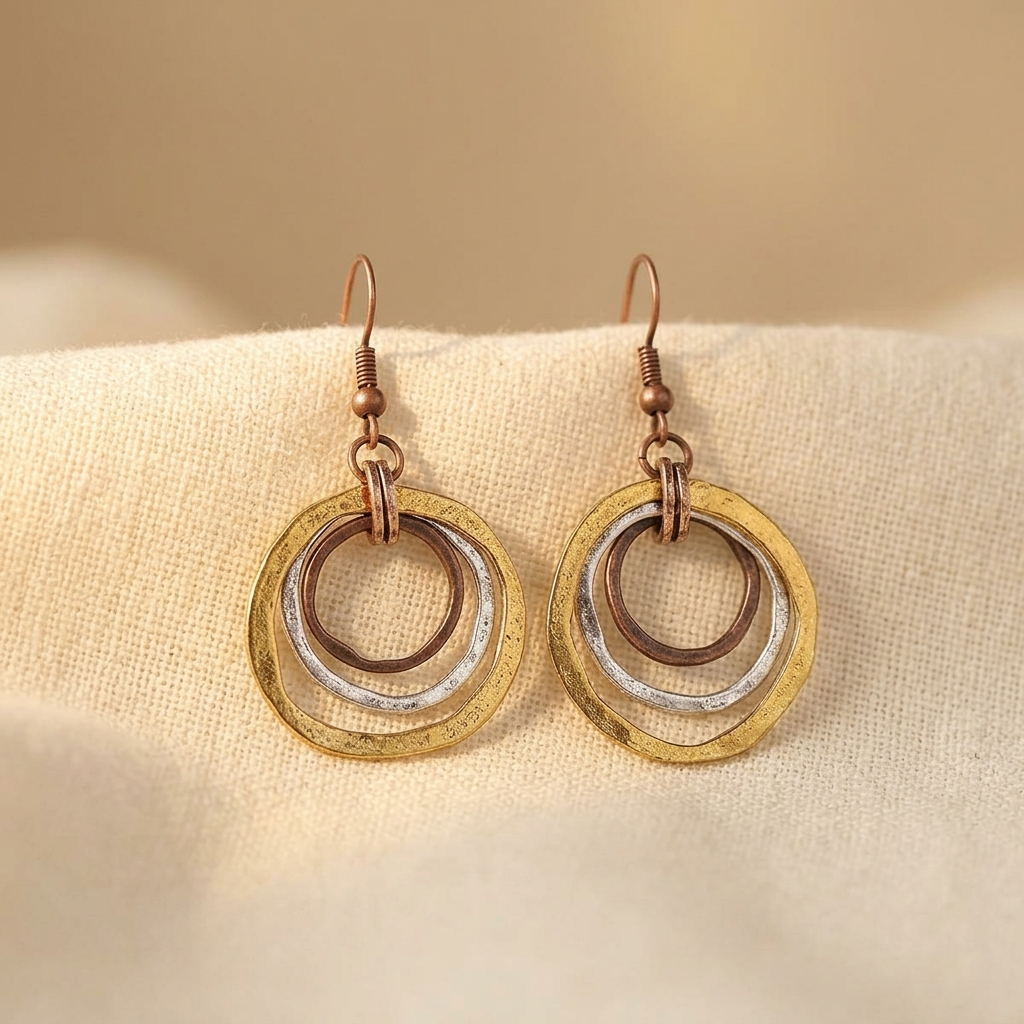 Pendientes vintage de oro y plata