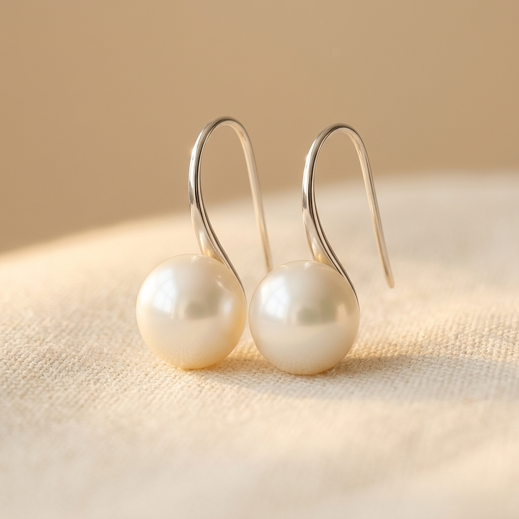 Pendientes colgantes elegantes con perlas