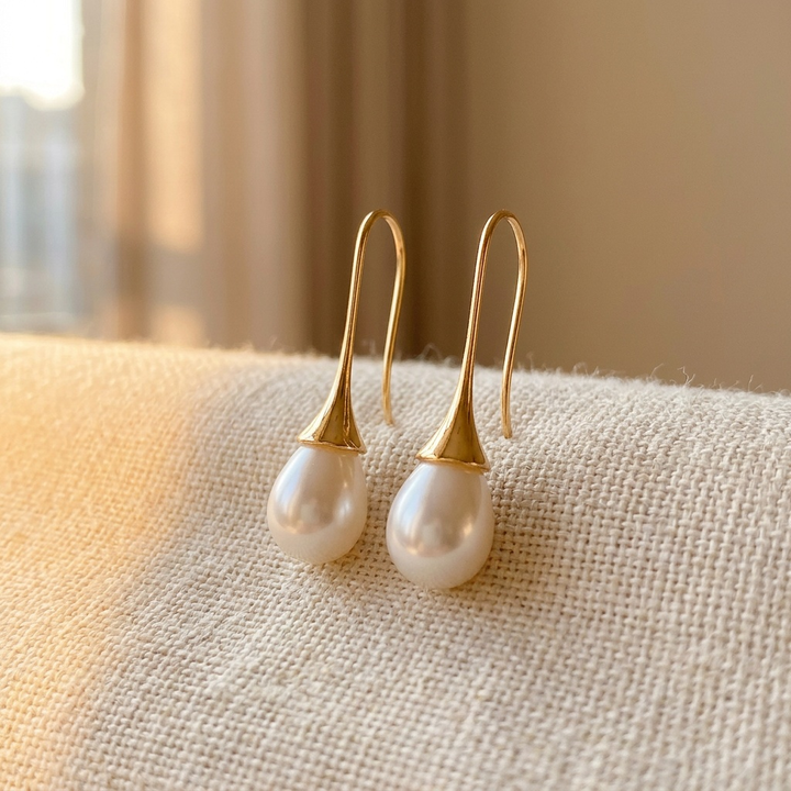 Pendientes clásicos Helena con perla