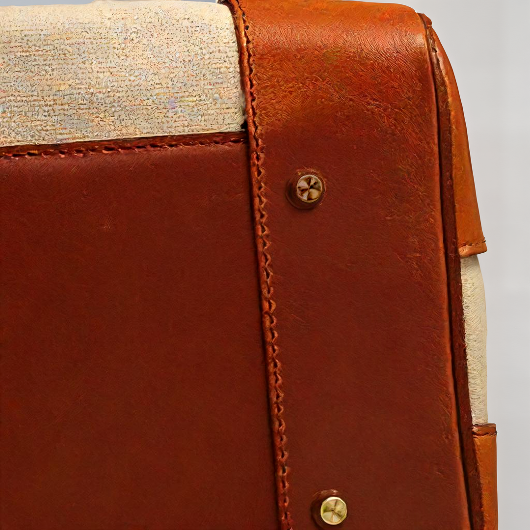 Dali | Leather and Canvas Weekender Bag in Light Chocolate