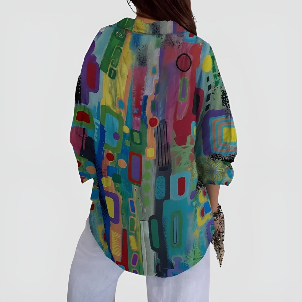 Blusa Ava con estampado geométrico