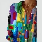 Blusa Ava con estampado geométrico