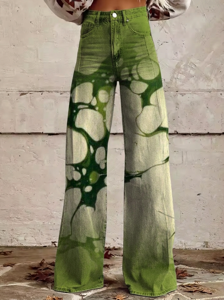 Elena - Jeans Artísticos de Pierna Ancha