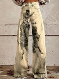 Mia - Patterned Wide Leg Jeans