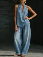 Mary | Ensemble deux pièces en jean minimaliste et confortable