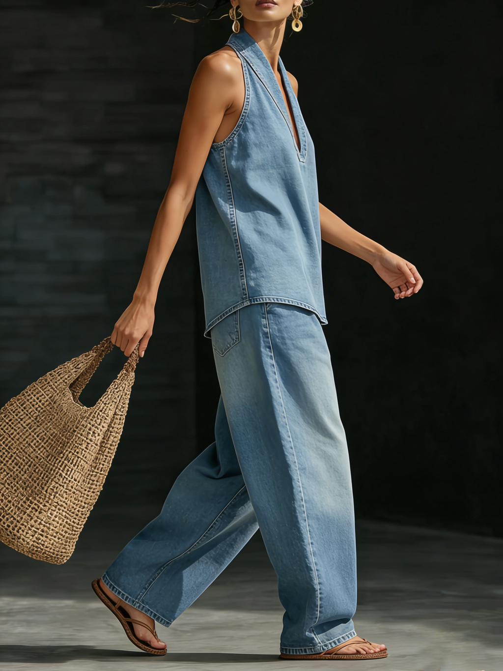 Mary | Ensemble deux pièces en jean minimaliste et confortable