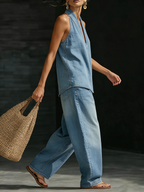 Mary | Ensemble deux pièces en jean minimaliste et confortable