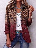 Tina – Wine Leopard Print Frill Blazer