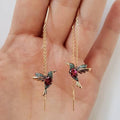 Boucles d’oreilles colibri ornées de zircones