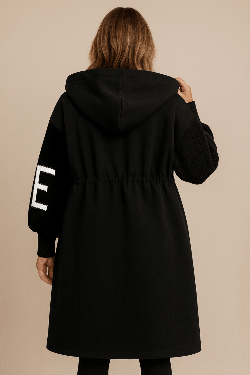 SELENE | KNITTED HOODED LONG COAT