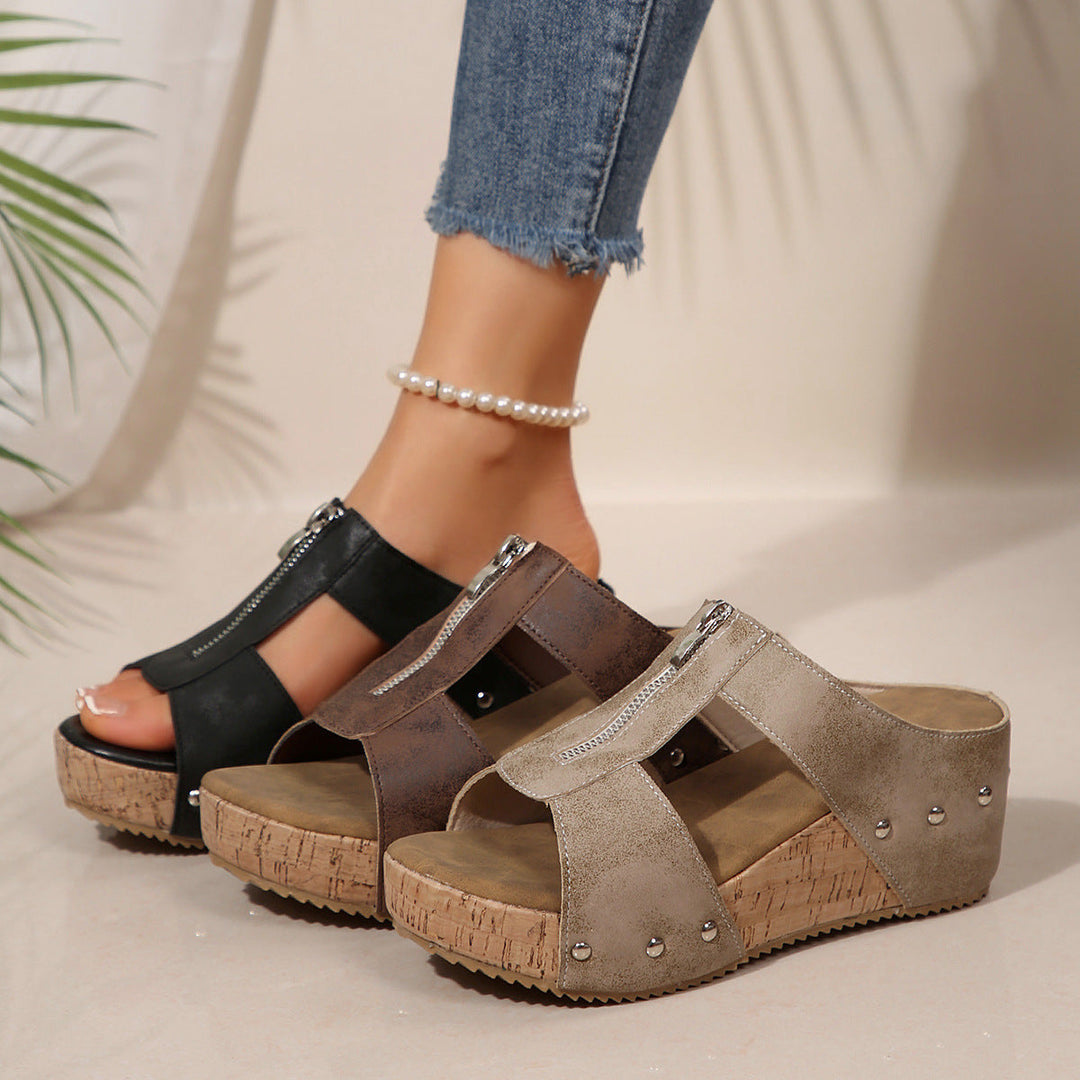 Janette - Sandalias de cuña con confort equilibrado