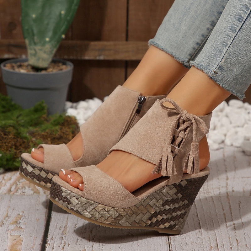 Marnie – Sandalias de cuña elegantes de estilo bohemio