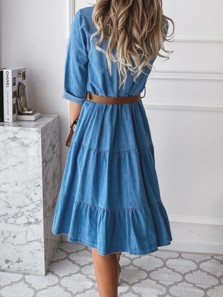 Barbara | Vestido casual elegante de mezclilla