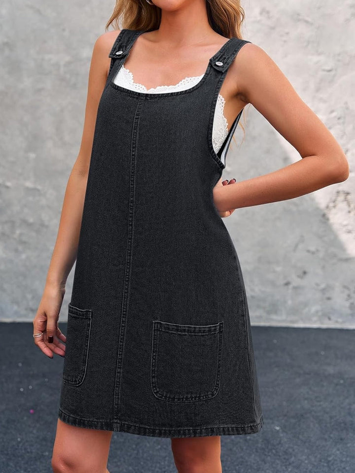 Lisa | Vestido overol casual de mezclilla